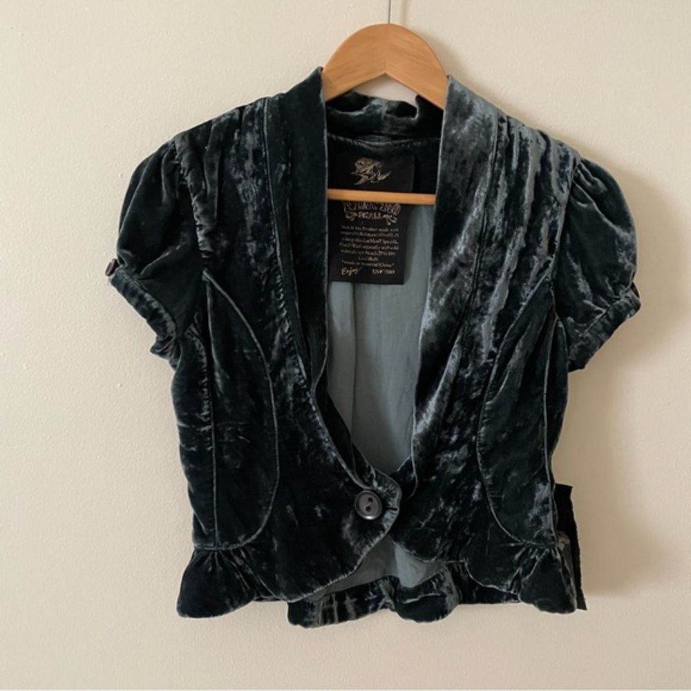 Brand New Nick & Mo Velvet Jacket in Deep Gray